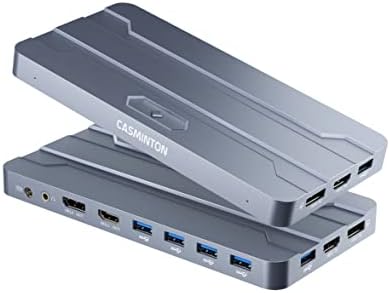 KVM switch CASMINTON s dva monitora i 2 priključka (Izlazni displayport + hdmi) Napredni prikaz 4K UHD @ 60 Hz 8k @ 60 Hz RGB Hub USB