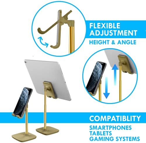 ADURO Eletatis Stalk za držač telefona i tableta, podesivi držač stajališta mobitela za stol kompatibilan s iPhone iPad Galaxy Svi