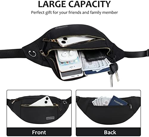 Maxtop Veliki crossbody fanny pakiranje torba za remen s 4-zipper džepovima, pokloni za uživanje u sportskom festivalu koji putuju