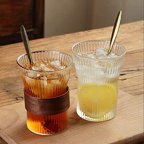 Staklena šalica za kućanstvo čaša s drvenim rukavima čaj čaša čaša vina čaša za piće šalica šalica kava staklo šalica kava stakleni