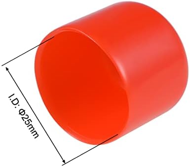 10pcs gumene završne kape 25mm vinil okrugla cijev vijak kapa poklopac navoj zaštita crvena