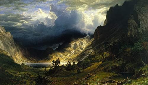 Oluja u Stjenovitim planinama, Mt. Rosalie, objavila 1869. Albert Bierstadt. ručno oslikana reprodukcija ulja na platnu. Nezadovoljni