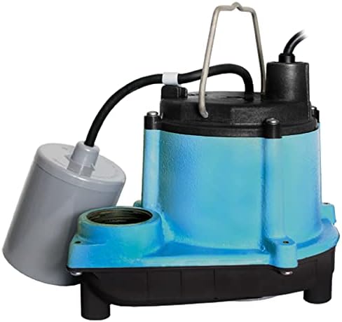 Potopna pumpa za odvod od lijevanog željeza od 6 do 115 volti, 1/3 ks, 2760 g / h s mehaničkim plovnim prekidačem, 10 stopa. Kabel,