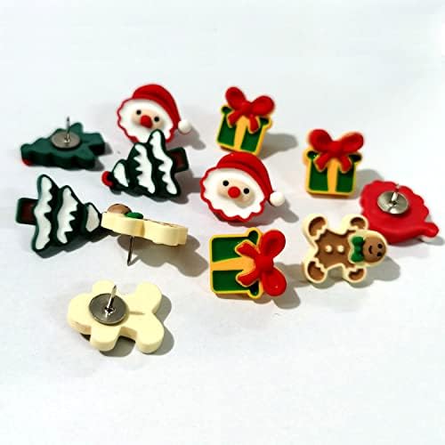 17 komada božićnih gurnutih igle, ukrasni tipci palca za biltensku ploču Cork Board Ured Home Zimski božićni ukrasi