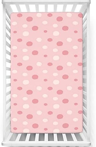 Polka točkica s tematskom limom za krevetiće, standardnim madracima za krevetiće ugrađeni list Ultra mekani materijal-baby list za