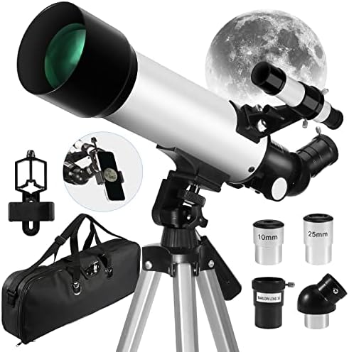 Teleskop za odrasle i djecu, astronomski refraktorski teleskopi s otvorom od 70 mm za djecu i početnike s telefonskim adapterom, nosačem,