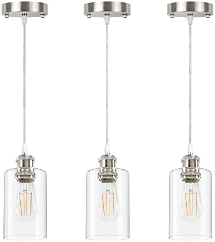 Industrijska privjesna svjetla od 9 do 3, moderna unutarnja stropna viseća svjetla s prozirnim staklenim sjenilom, privjesna svjetiljka