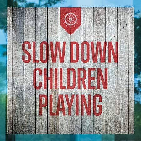 CGSIGNLAB | Uspori djecu koja se igraju -nautsko drva Stiska prozora | 5 x5