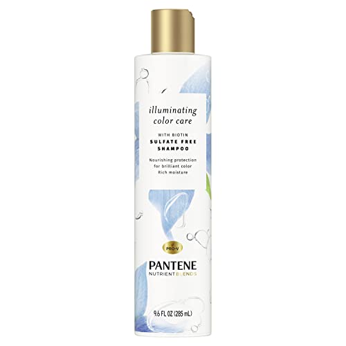 Šampon bez Pantene sulfata s biotinom, siguran za kosu tretiranu u boji, mješavine hranjivih tvari osvjetljavajući njegu boja, 9,6