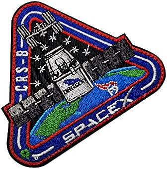 Spacex-Falcon 9 Patch Dragon CRS-8 vezene značke Space Explorer naljepnice Elon Musk Rocket Launch Aerospace Decorative Sew na Emblem