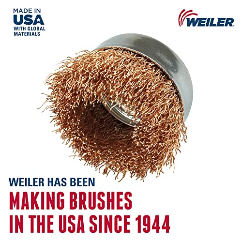 Weiler 13231 3 Obrezana četkica za šalicu od žičane šalice, .020 Brončana punjenja, 5/8 -11 UNC matica, napravljena u SAD-u