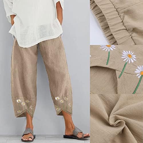 Mgbd široke hlače za noge žene boho lane casual plus veličina visokog struka lagane ljetne tropske trendove svakodnevne hlače na plaži