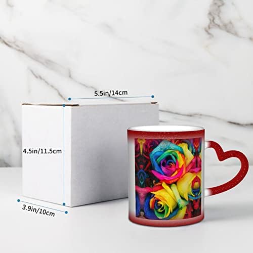Aseelo Rainbow Rose Caffe Magic COMG - Toplinski osjetljivi personalizirani šalice za promjenu boje na nebu, rođendanski poklon