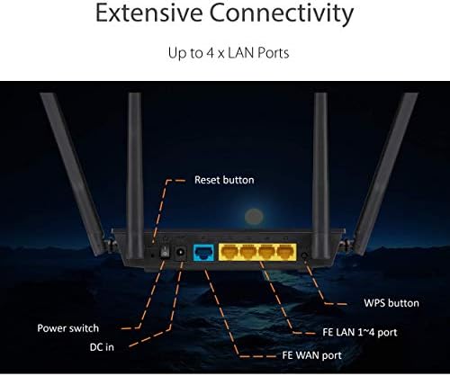 Asus WiFi usmjerivač - Dual Band Wireless Internet usmjerivač, igranje i streaming, Easy Postavljanje, roditeljska kontrola