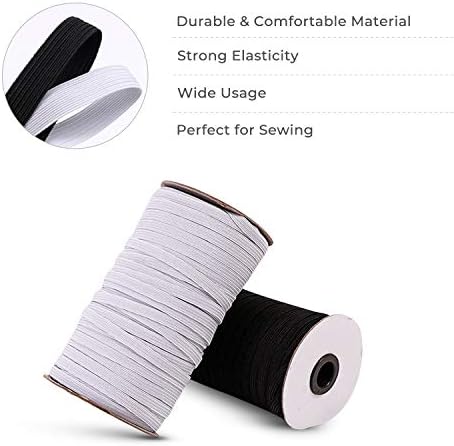 Fleksibilne tkanine-100 metara elastične trake za šivanje 1/8 inča u crnoj boji-Visoka elastičnost-pleteno elastično uže, kabel, remen,