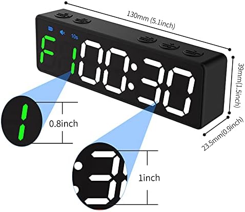 Timer Interval Timer Workout Fitness Clock odbrojavanje/gore/čepći unatrag magnetski tajmer USB punjiv 8 Type Fitness Modus Prijenosni
