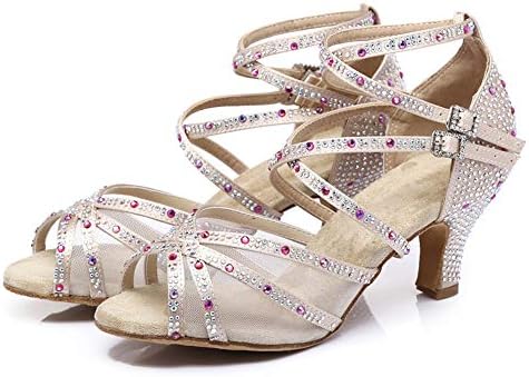Ruybozry Žene latino plesne cipele Rhinestones Ballroom salsa bachata vjenčanje perfermence plesne cipele, model ycl508