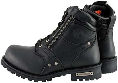 Milwaukee Leather MBM9050 Muške crne 6-inčne čipkaste čizme s zatvaračem zatvarača
