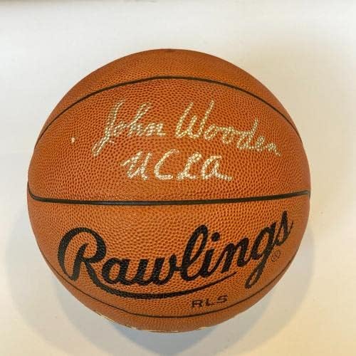 John Wooden UCLA potpisao je Wilson službenu košarku NCAA -e s JSA Coa - Košarka s autogramiranim fakultetima