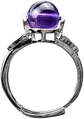 Vjenčani prstenovi za žene bijelo pozlaćeno srebro prirodni žad prsten za prsten rotirajući podesivi kristalni zrnci dekompresiju bakrenih