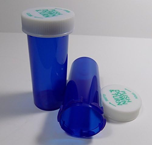 8 DRAM COBALT BLUE RX MEDICINSKI BIJELE/BOCKE s CAPS-om otpornim na dijete 1000 paketa-farmaceutskih ocjena-one koje prodajemo ljekarnama,