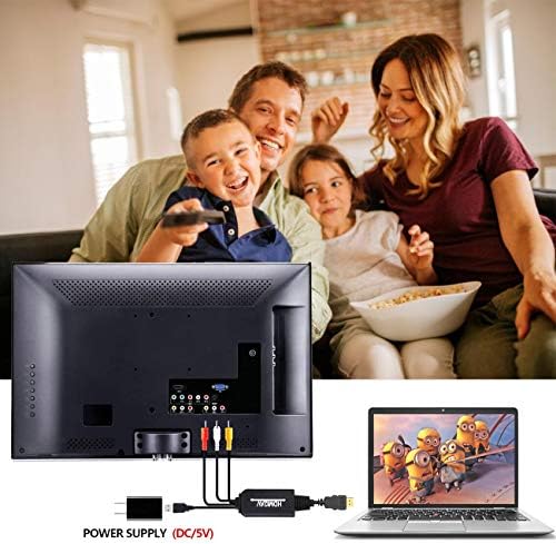 HDMI to RCA kabel, kabel za adapter za pretvarač HDMI do RCA, 1080p HDMI TO AV 3RCA CVBS kompozitni video audio potpora za Fire Stick,