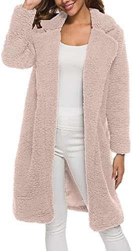 ADSSDQ Ured za čvrstu boju Preveliki kaputi Womans Kawaii Dugi rukavi Vanjska odjeća V-izrez ugrađena zima s džepovima
