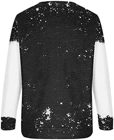 Žene božićni praznični pulover ležerna vinska šeširska košulja košulja s dugim rukavima Twivects labave džepne bluze