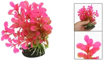 Plastična vodena biljka za akvarij, visoka 4,5 inča, svijetlo ružičasta/zelena