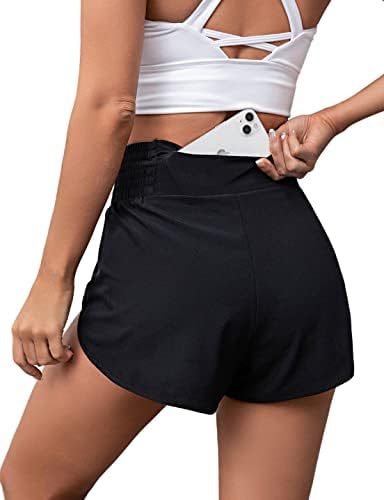 BMJL Ženske atletske kratke hlače s visokim strukom Lagane kratke hlače kratkih hlača u teretani s stražnjim džepom