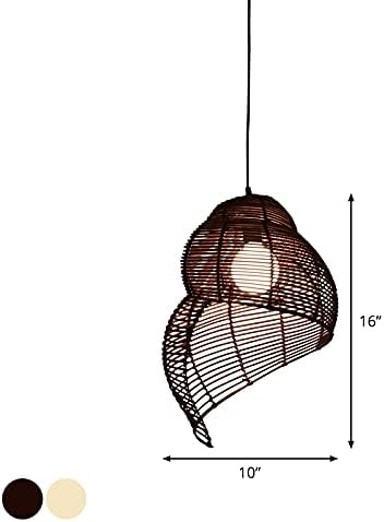 LED viseća Rasvjeta, viseća rasvjeta u obliku spiralnog umivaonika od ratana, 1 Svjetiljka, 126, viseća Bistro stropna svjetiljka u