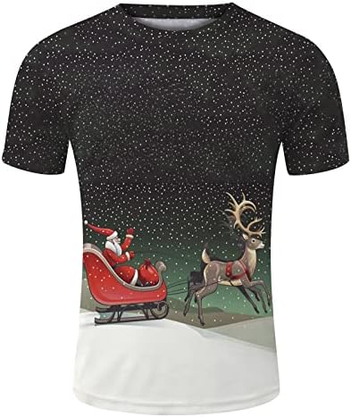 Wocachi muške majice božićni Djed Mraz Claus Snowflake Vojnik kratki rukavi vrhovi smiješnih božićnih mišića novitet zabave majice