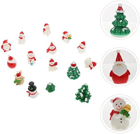 Fomiyes 15pcs Mini smola Božićni ukras Mali mini ukrasi za božićno drvce Djeda Snowman Božićno drvce Minijaturni ukras za božićne stolne