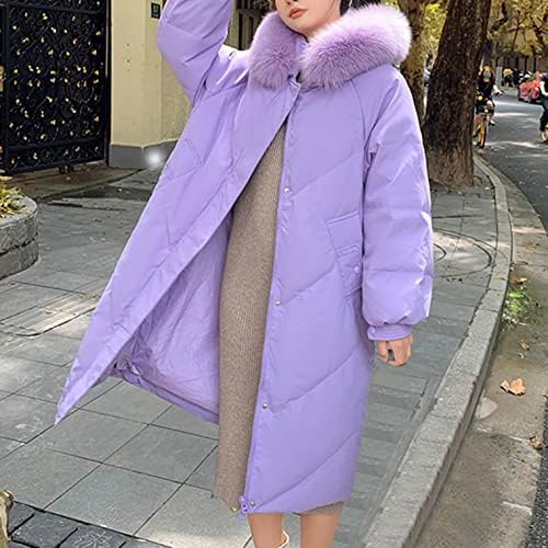 Chswvukq ženska jakna zima puhač kaputa toplo pamuk podstavljena odjeća vunena ovratnik debeli kaput tanki džepni park park