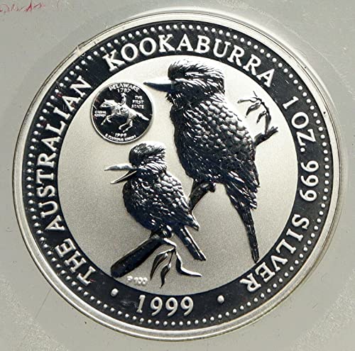 1999. Au 1999 Australija 2 Kookaburra ptice Australian 1oz 1 dolar Dobar bez potvrde