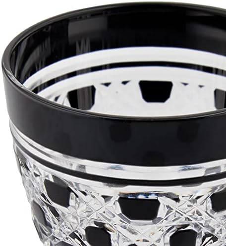 タジマガラス Edokiriko naočale, gurmanska juha, 酒杯, crna