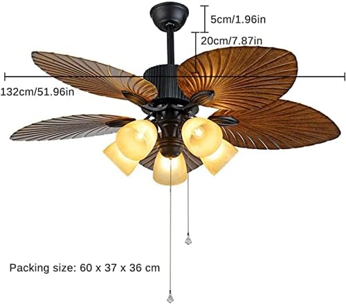 Olotu stropna svjetiljka industrijska retro stropna svjetlost ventilatora, 3 brzine Stropni ventilator s čistim bakrenim motorom ＆