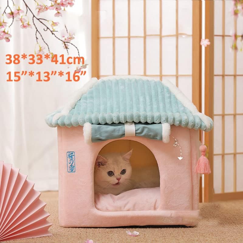 Slatka kućica za mačke Sakura mačka vreća za spavanje s jastukom Slatka mačka špilja krevet perivi krevet za mačke umirujući krevet