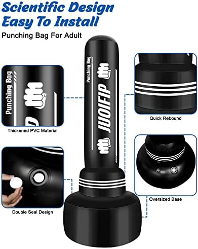 Juoifip samostojeće vrećice za probijanje za odrasle - 69 teška bokserska torba sa postoljem - Napuhavanje stojeće bokserske torba