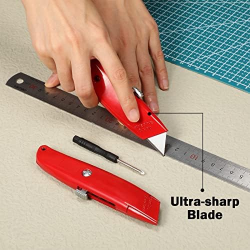 20 komada nož za rezanje kutija volumetrijski uvlačivi pomoćni nož od teške aluminijske legure nož za brijanje za karton, kutije i