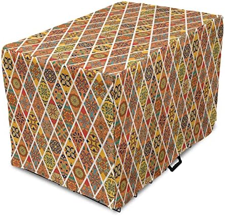Poklopac sanduka za pseće mozaike, tradicionalni azulejo talavera marokanski boho europski ispis rombusa, jednostavan za korištenje