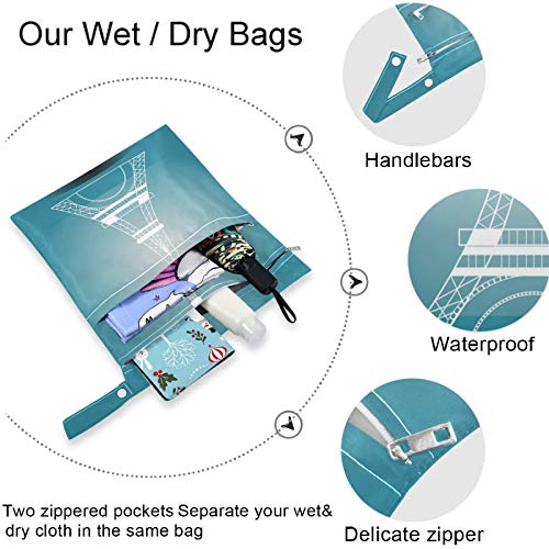 torba za mokro rublje od 2 komada s džepovima s patentnim zatvaračem, periva, višekratna, prostrana za putovanja, plažu, bazen, vrtić,