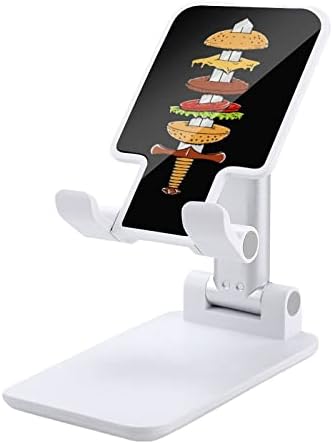 Mač hamburger za ispis mobitel stalak kompatibilno s tabletima iPhone sklopke sklopivi podesivi podesivi držač mobitela radna površina