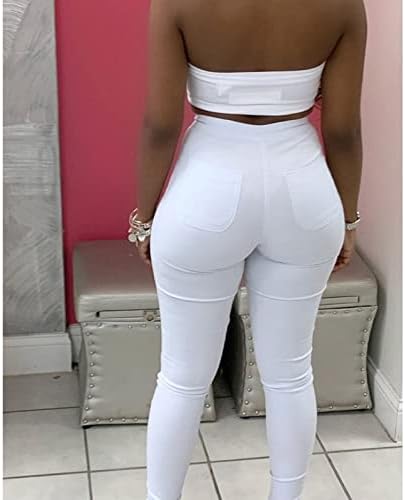 Maiyifu-gj ženske mršave traperice s visokim strukom Podizanje guzice Slim Fit Pull na Jean casual konusnim traper hlačama