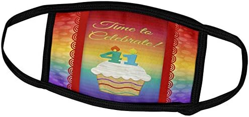 3Drose Beverly Turner Rođendanski dizajn - Cupcake, Broj svijeće, vrijeme, proslavite 41 -godišnju pozivnicu - maske za lice