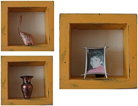 Kvadratni prikaz kutije od drveta/drvene sjene - 12 x 12 - breskva - ukrasna povratila nevoljena vintage žalba