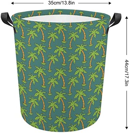 Crtana tropska košara za rublje s kokosovim palmama sklopiva košara za rublje torba za odlaganje rublja s ručkama