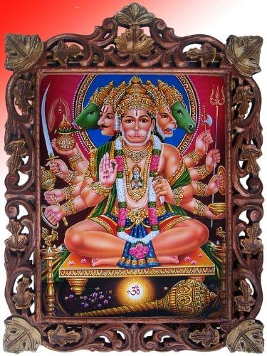 Pet usta Hanuman s njegovim plakatima s oružjem u ruci zanatske zanatske umjetničke zanatske rukotvorine