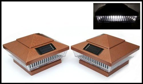 12-pack solarno čekiće brončane završne obrade Post palube kapice za kapicu 4 x 4 pvc/vinil post s bijelim LED-ima i vertikalno obloženom