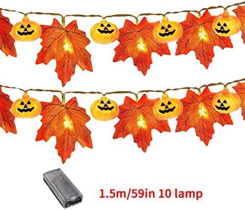 Dan zahvalnosti Halloween kutija za baterije LED javorov list svjetlosni niz unutarnji i vanjski ukrasni lagani String Sjaj u tamnoj